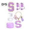 7Pcs Cup Accessories Set for 30/40oz Tumbler Silicone Straw Lid Spill-Proof Stoppers Handle Charm Initials Sticker Durable Personalized Mug