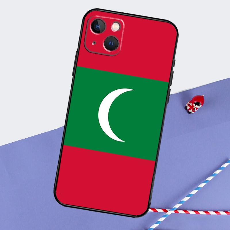 Maldives Flag Phone Case For iPhone 16 15 11 12 13 14 Pro Max Mini XS XR X 7 8 Plus Soft TPU Cover