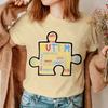 Women TShirt Summer Autism Graffiti Puzzle T Shirt Women Casual White Cozy Tops Loose Short Sleeve Y2k Tshirt Camisas Mujer