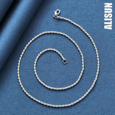 Náhrdelník s vodním vzorem 925 Sterling Silver 3 mm Módní svatební šperky