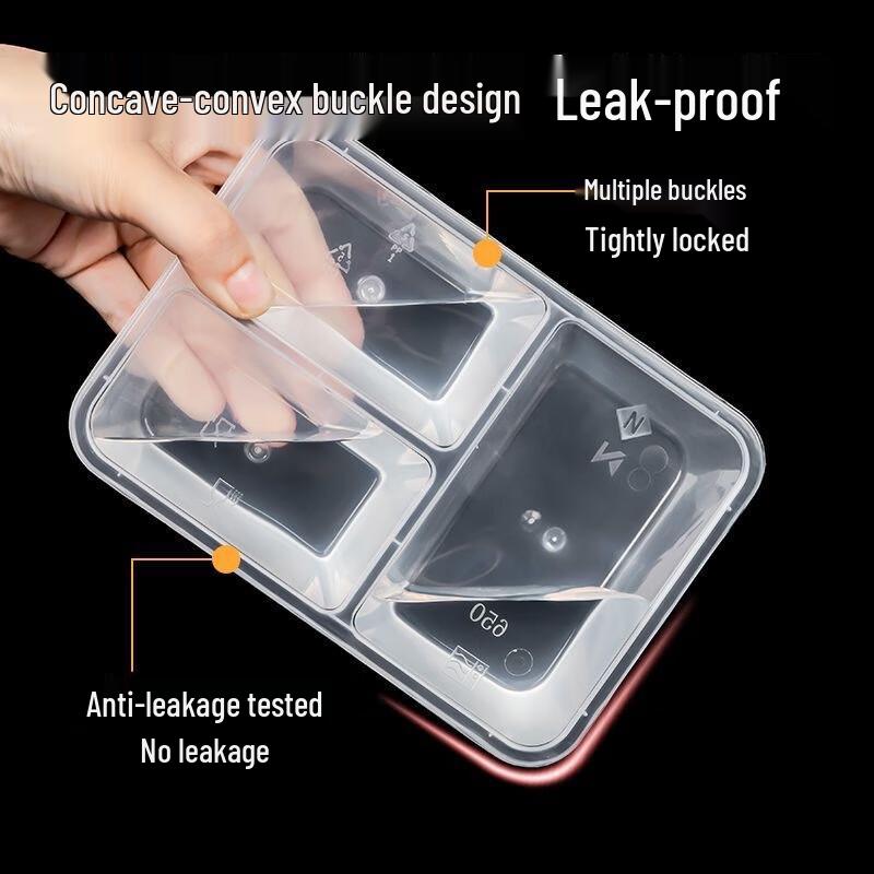 Disposable 3-Compartment Takeout Lunch Box