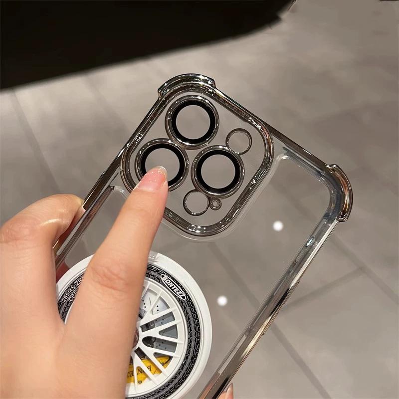 Luxury Plating Fidget Spinner Stand Holder For iPhone 15 14 Plus 13 12 11 Pro Max For Magsafe Wireless Charge Magnetic Cover