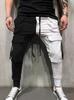 Pantaloni Fitness Uomo Multitasche Color Block 2025: Abbigliamento Sportivo Casual Primavera/Autunno con Coulisse e Tessuto Micro-elastico