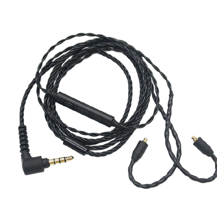 Enhanceds Sound Quality 4 Braideds Wire Cable Triple Button Mics MMCX Connectors for SE425 SE535 Headphones