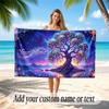Tree of Life Theme Beach Towel Personalized Custom Name & Text Soft Quick Dry Beach Towel for Swimming Travel