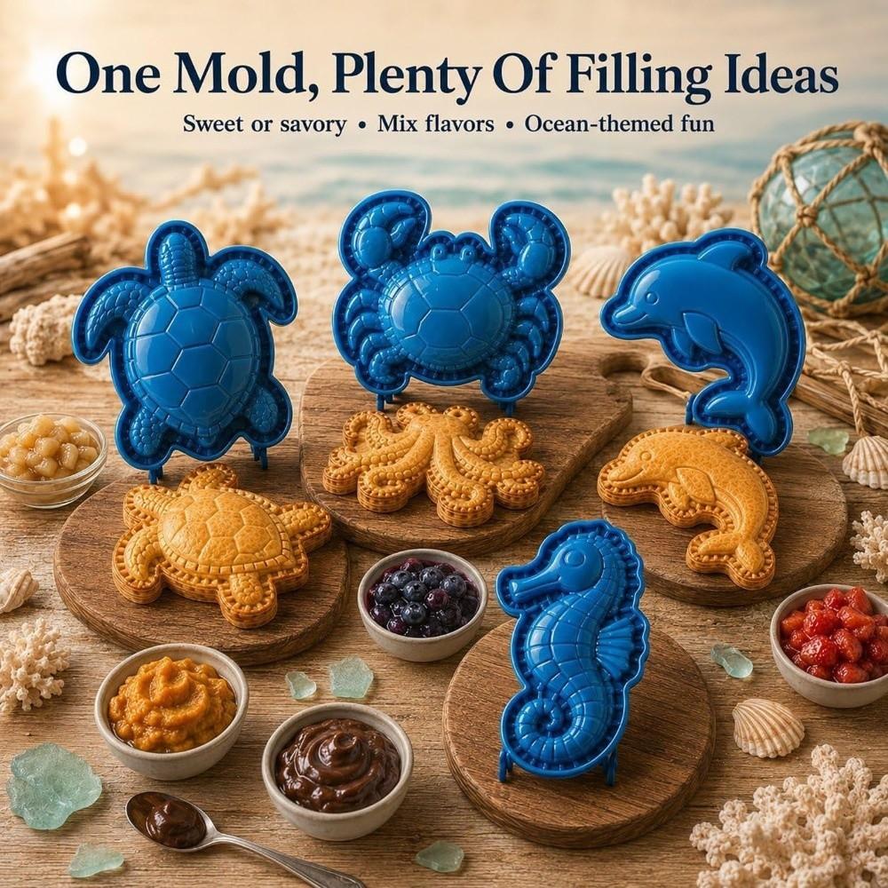 Sea Life Ocean Filled Pie Press Collection DIY Cookie Emboss Mold  Home Kitchen Baking