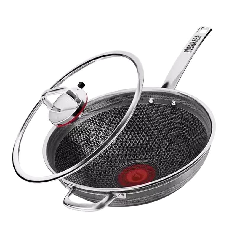 Kombach 304 Stainless Steel Non-stick Honeycomb Wok