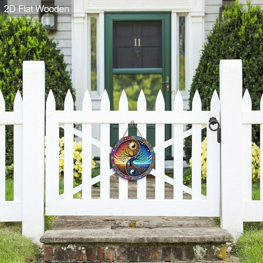 Vintage Wooden Sign with Tree of Life Pattern - Retro Decorative Plaque with Farmhouse - Ideal for Home & Party Decor - Ideal Gift for Friend