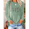 Women's casual floral print round neck long sleeve casual loose top T-shirt