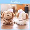 Puppy Cartoon Cute With Chef Hat Spoon Plaid Apron Plush Toy Keychain Pendant