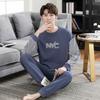 Men's pajamas spring and autumn pure cotton long-sleeved casual loungewear youth men's autumn thin cotton large-size suit