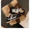 Cowhide version of grape mother, the same leather casual sports shoes, tilted head, contrasting colors, splicing lace-up German training shoes, women'