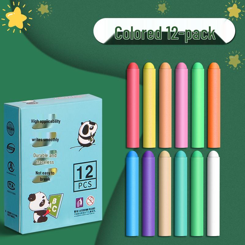 Water-Soluble Dust-Free Chalk for Teachers & Students - Reveals Color When Wet - Ideal for Blackboard Writing & Drawing