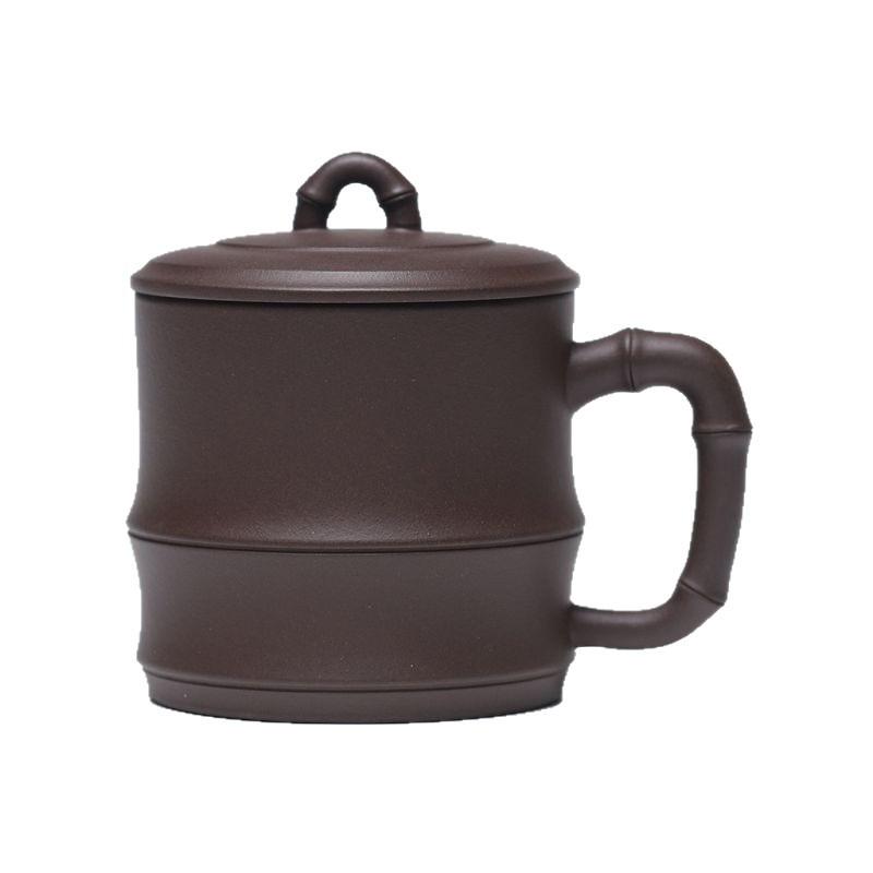 

330ml Yixing Purple Clay Bamboo Knot Coffee Mug Couple Handgrip Cups Afternoon Tea Mug Personal Office Water Cup Teaware Gift As Your Choose