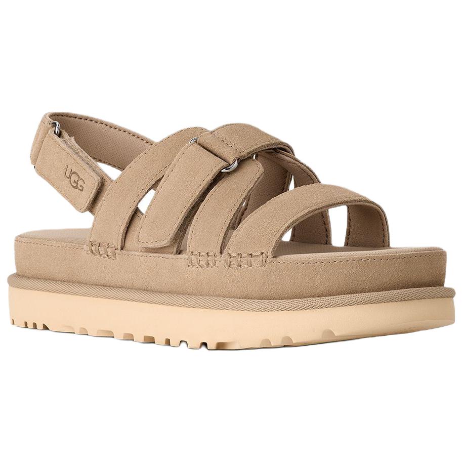 UGG Złote Rodzinne Krowa Skóra Dzielona Proste Wszechstronne Jedn Pasek Sandały Damskie sandały Musztardowy 1175122-MDSD