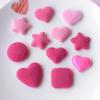 10Pcs Cute Heart-shaped Knitted Fabric Wrap Accessories for DIY Hair Clips Hairpins Girls' DIY Handcrafted Flatback Decoration
