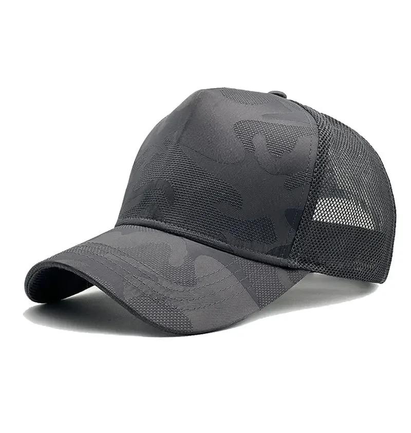 Herren Quick-Dry Camo Baseballkappe High 2025Top Atmungsaktives Netz Dad Hat Verstellbarer Snapback 61cm-65cm Große Größe für Outdoor-Sport