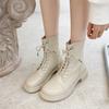 Martin Boots Women's 2025 Spring and Autumn New British Style Versatile Lace-up Short Boots Platform-soled Locomotive Single Boots Round Head Women's 