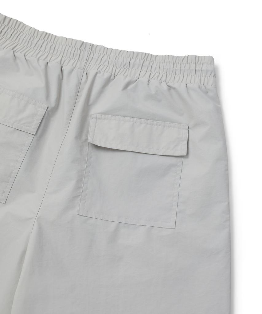 WEST GRAND BOULEVARD Military Wide Parachute Nylon Pants Fog Grey