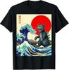 Catzilla Cat Japanese Art Funny Cat Gifts For Men Women T-Shirt E13