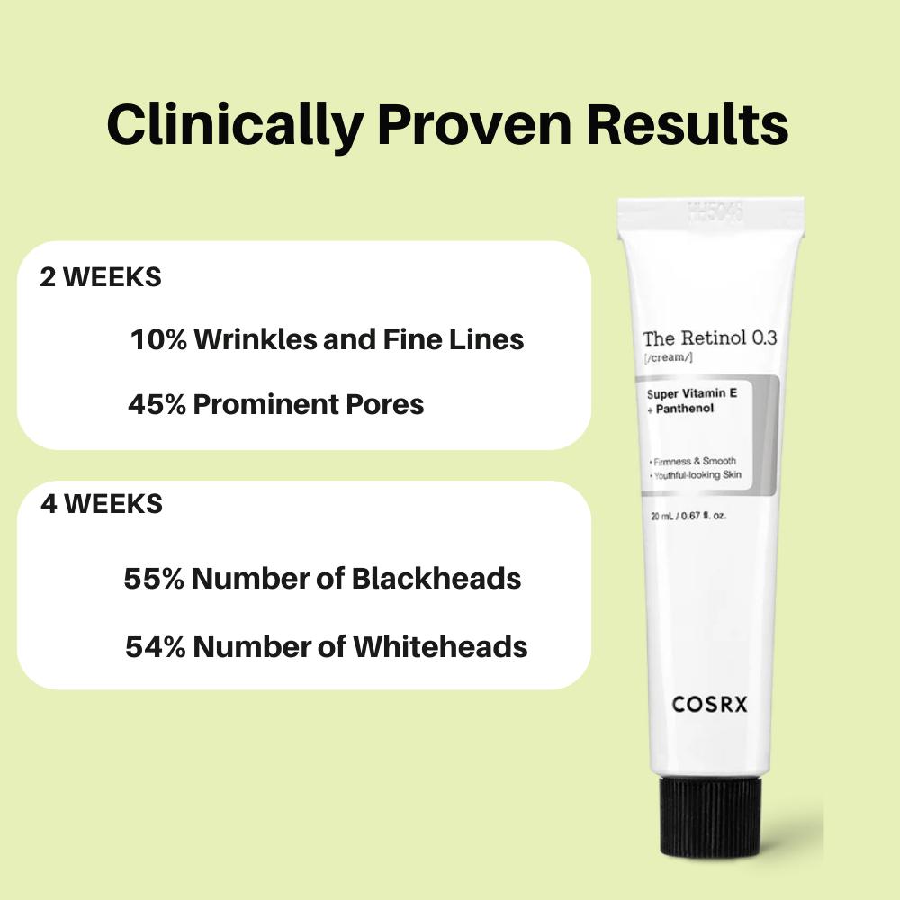 COSRX La crème au rétinol 0,1, la crème 0,3 et l'huile 0,5 (20 ml),