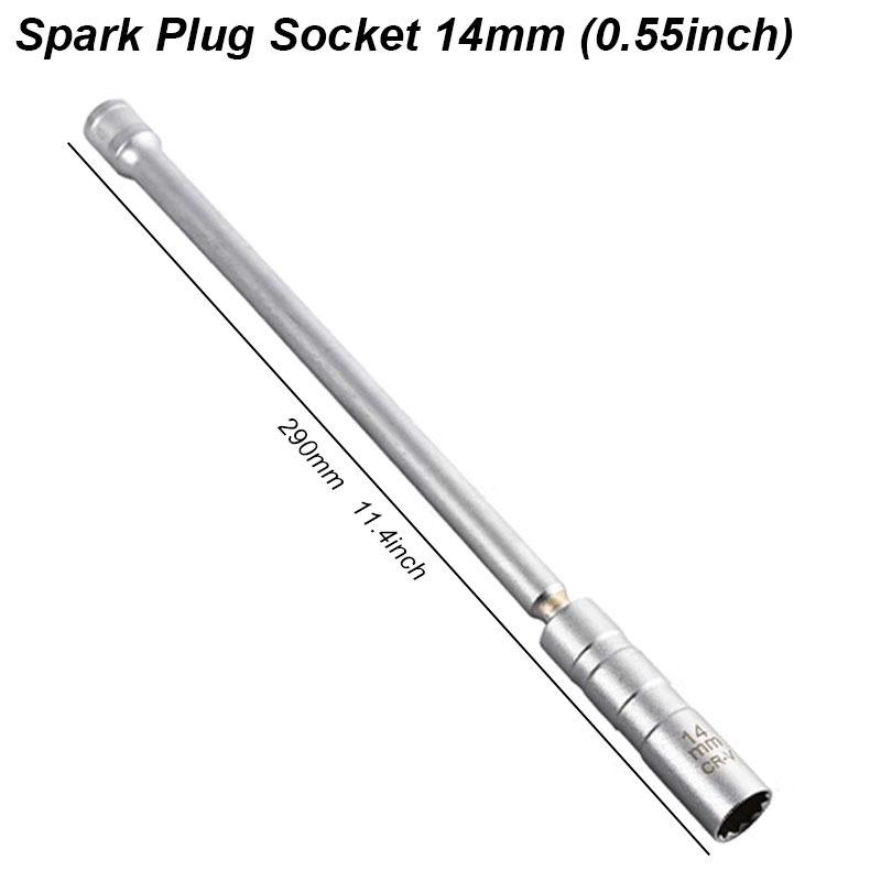 Magnetic Spark Plug Socket Key Wrench Adapter Swivel Long Extension Install Replace Repair Kit Torque Remove Removal Gap Tool