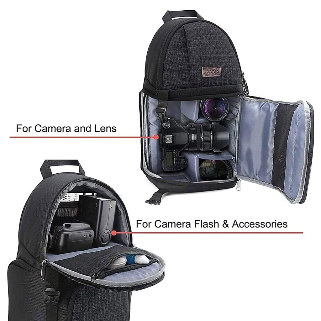 MOSISO Camera Bag for Compatible with and Fuji Shockproof Shoulder Bag with Tripod Storage and Removable Insert Divider for Outdoor Photography
