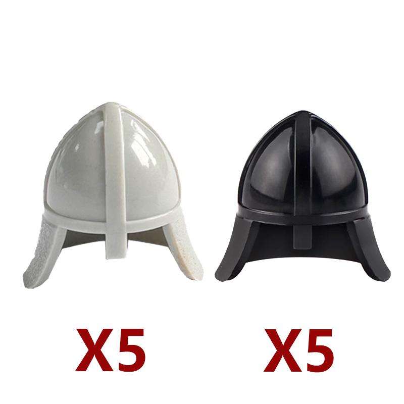 MOC Baustein Mittelalter Ritter Römischer Soldat Zubehör Helm Kopfbedeckung Flammenfeder Schwarzer Adler Schild König Umhang Ziegelstein Spielzeug
