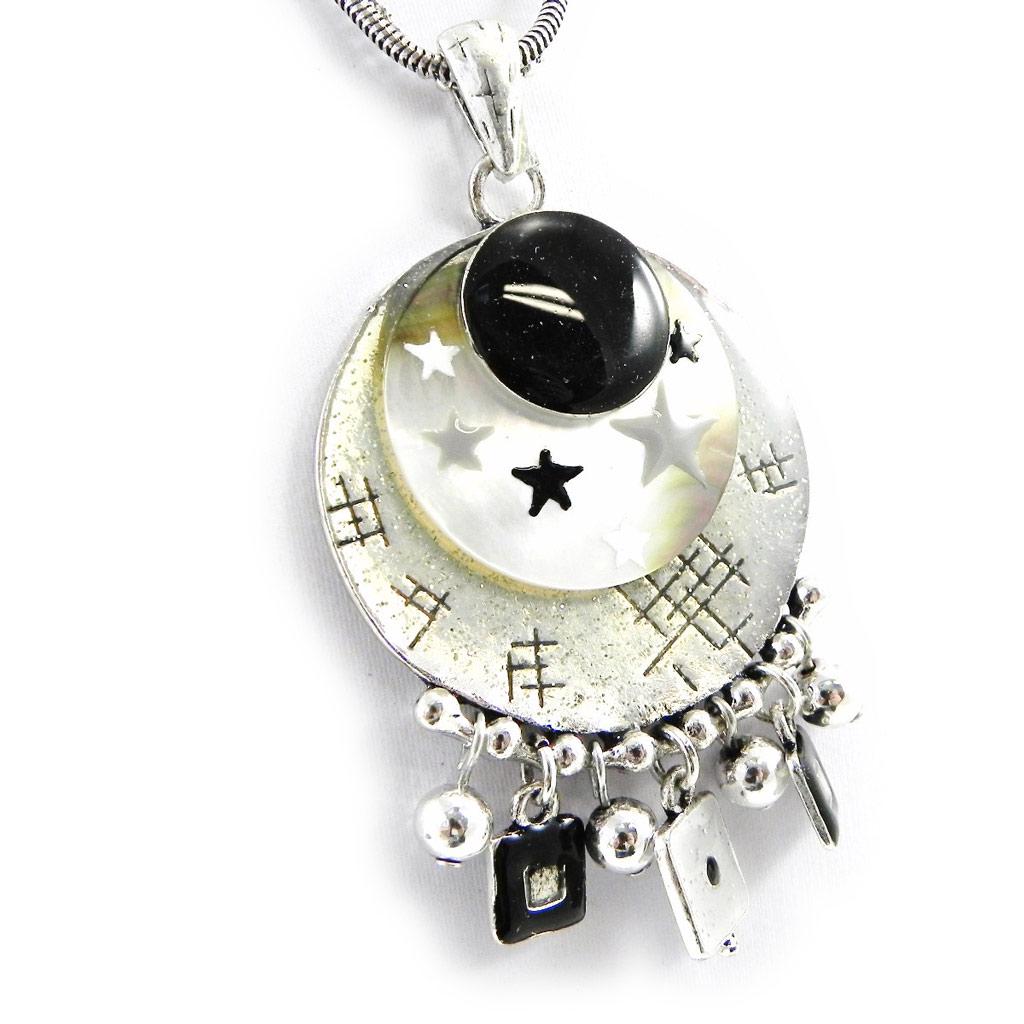 

NOA [H2430] - Collier Créateur Bora Bora noir blanc