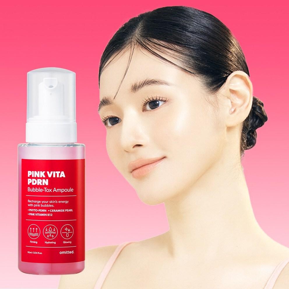[Omitted] Pink Vita PDRN Bubble Ampoule Serum Toner Mask Pack, 90ml