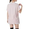 Adidas Sports Lifestyle Series Skin-Friendly Breathable Casual Striped Short Sleeve Regular T-Shirt Women Tops Light-Pink White JY7614