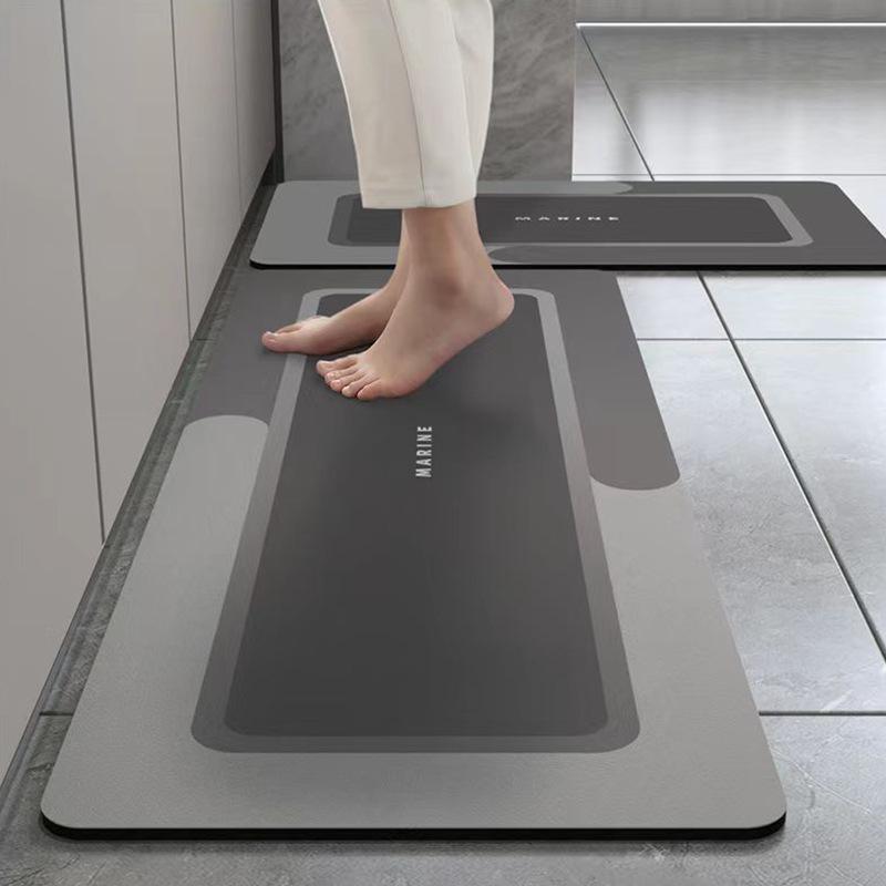 Morandi Style Square Kitchen Foot Pad Water Absorption Oil-absorbent Mat for Household Easy-to-make Soft Diatom Mud Floor Mat