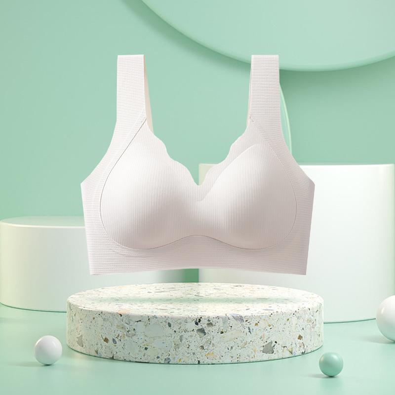

New seamless anti-sagging sub-breasts without steel ring adjustment integrated beauty back bra xxl (recommended weight 67.5-75kg ) молоко, білий колір