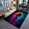 Retro Microphone Vibrant Colorful Energy Carpet Yoga Living Room Room Decor Children's Crawling Mat Doormat Area Rug