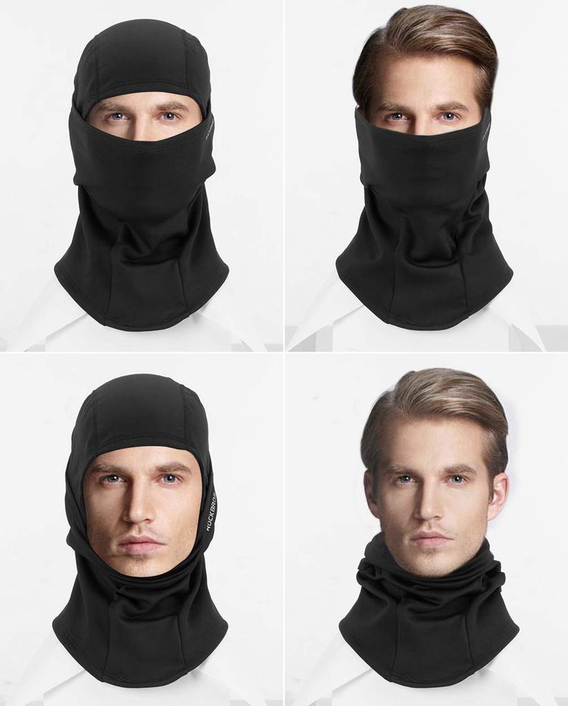 ROCKBROS Neck Winter Balaclava with Fleece and Perfect for and Motorcycles Men's Warmer, Lining, Warmth, Comfort, Stretch, Skiing, Cycling, (Black)