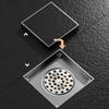 Foot Floor Drain 10*10cm Anti-odor Bath Drains  Deodorization Square DIY Black Shower Filter Plug Cover Pipe 304 Stainless Steel