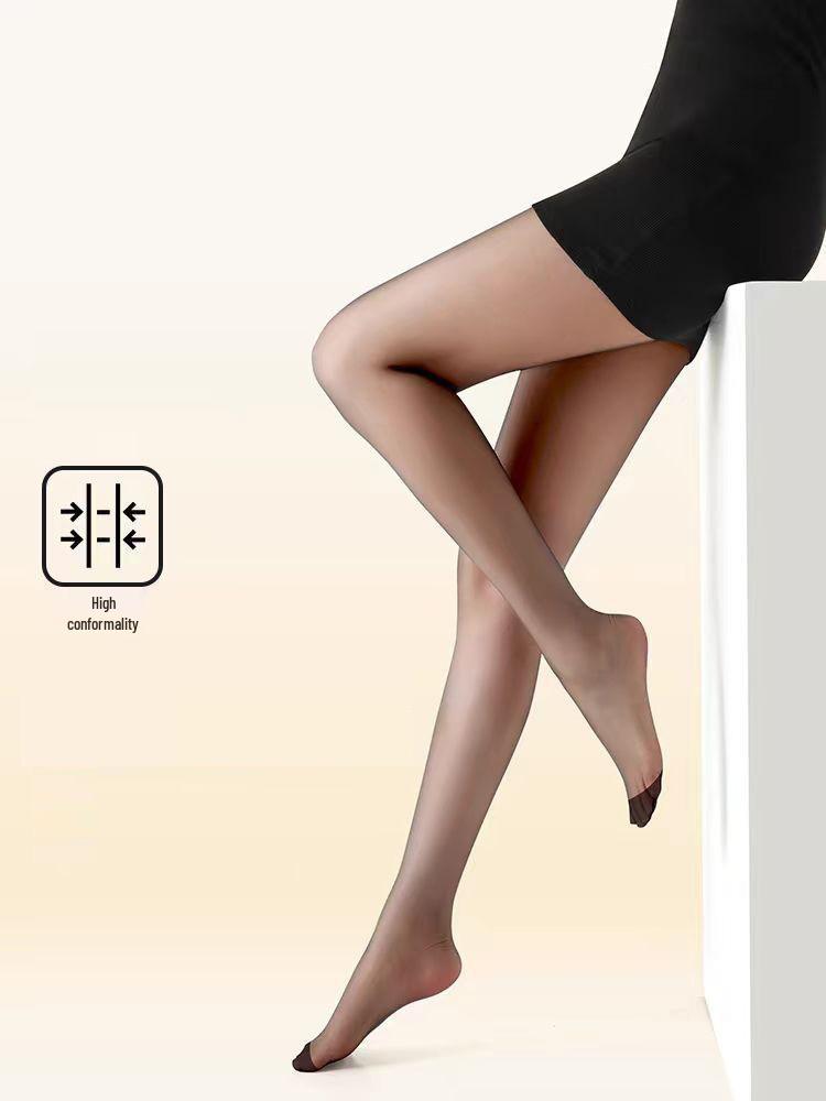 

Ultra-Thin High-Leg Silk Stockings: Anti-Snag, 0D Air-Feeling, Sexy, High-Transparency Black Tights for Women Regular (150-165 cm)