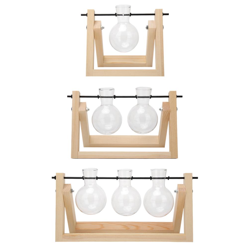 

Креативное гидропонное растение, прозрачная ваза с деревянной рамкой, украшение, стеклянный террариум, настольное растение, декор бонсай, ваза для цветов