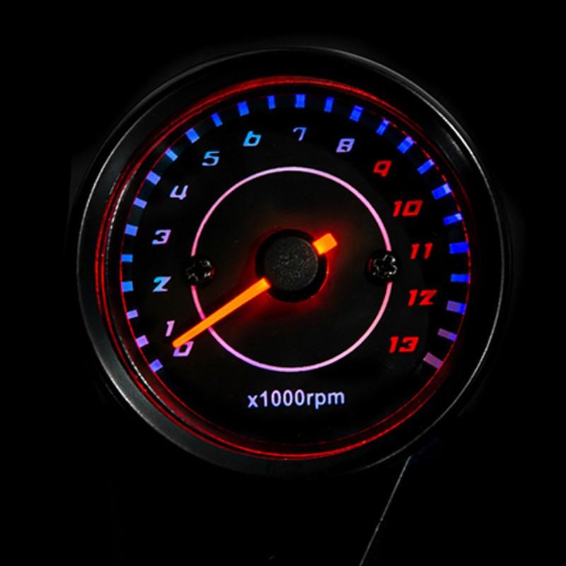 Motocicletă modificat inductiv tahometru indicator instrument Retro tahometru LED iluminare de fundal în două culori 12V