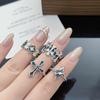 Diablo Clover Cross Personality Punk Style Open Ring Female Starlight Zircon Fashion Index Finger Ring