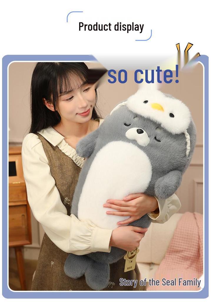 Cute Seal Plush Toy: Bedtime Sleeping Pillow & Hugging Cushion, Perfect Birthday Gift