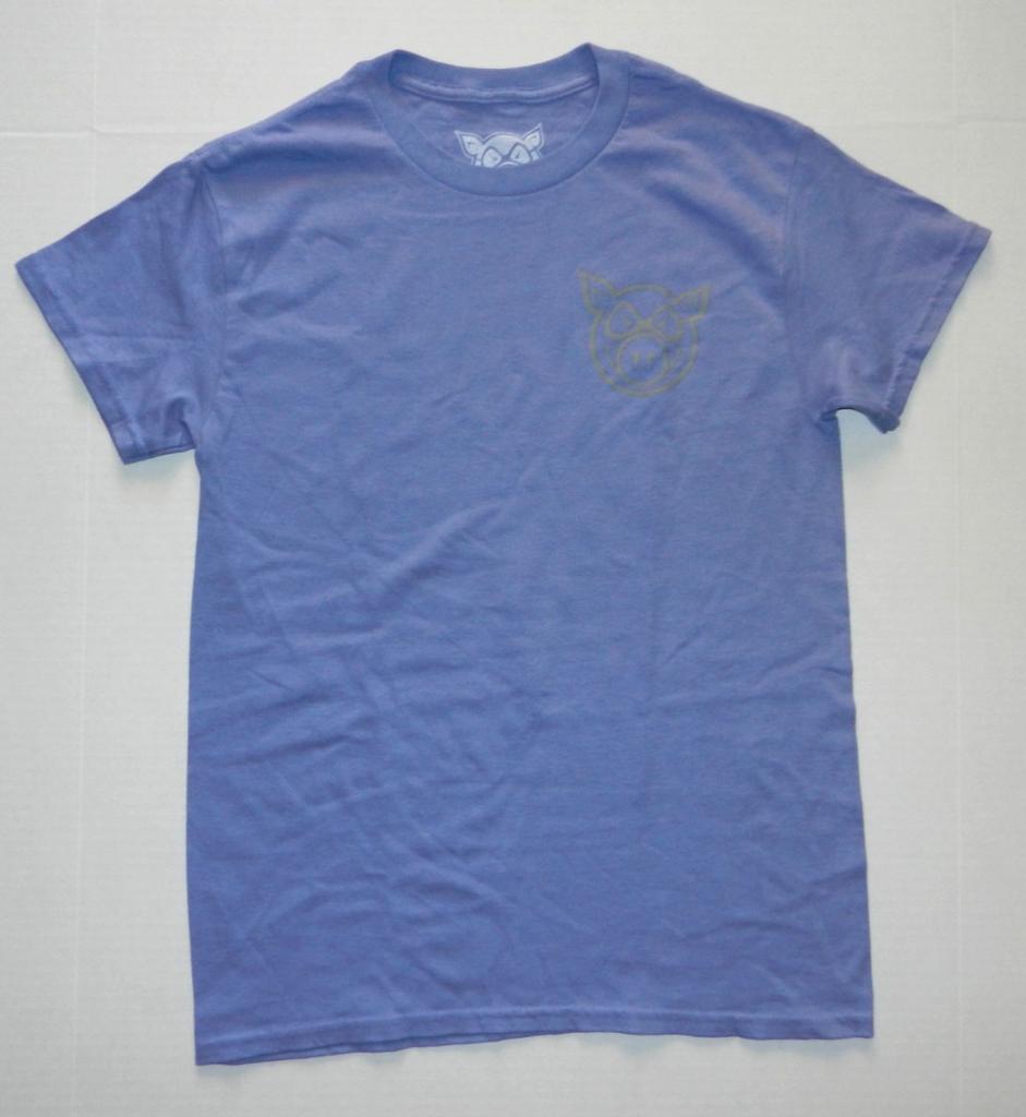 Pig Wheels Front And Back Head T-Shirt - Purple New
