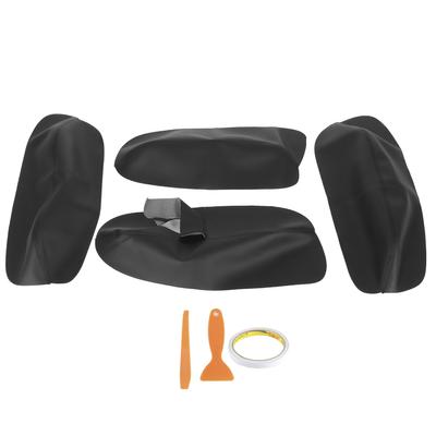 Türverkleidung Armlehnenbezug Mikrofaserleder Zierleiste Innenaufkleber Passend für B5 1998‑2006 Schwarzer Bezug mit schwarzer Naht