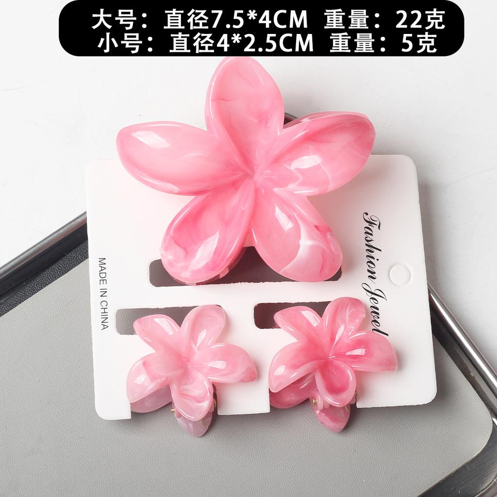2025 New Egg Flower Grab Clip Retro Color Flower Hair Claw Clip Lady Side Grab Half Grab Back Head Shark