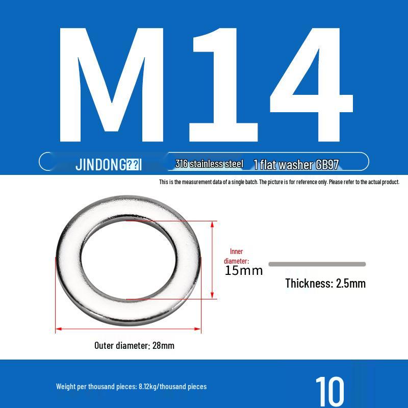 Stainless Steel 304/201/316 Oversized Thick Flat Washer Gasket Screw Washer GB97/GB96
