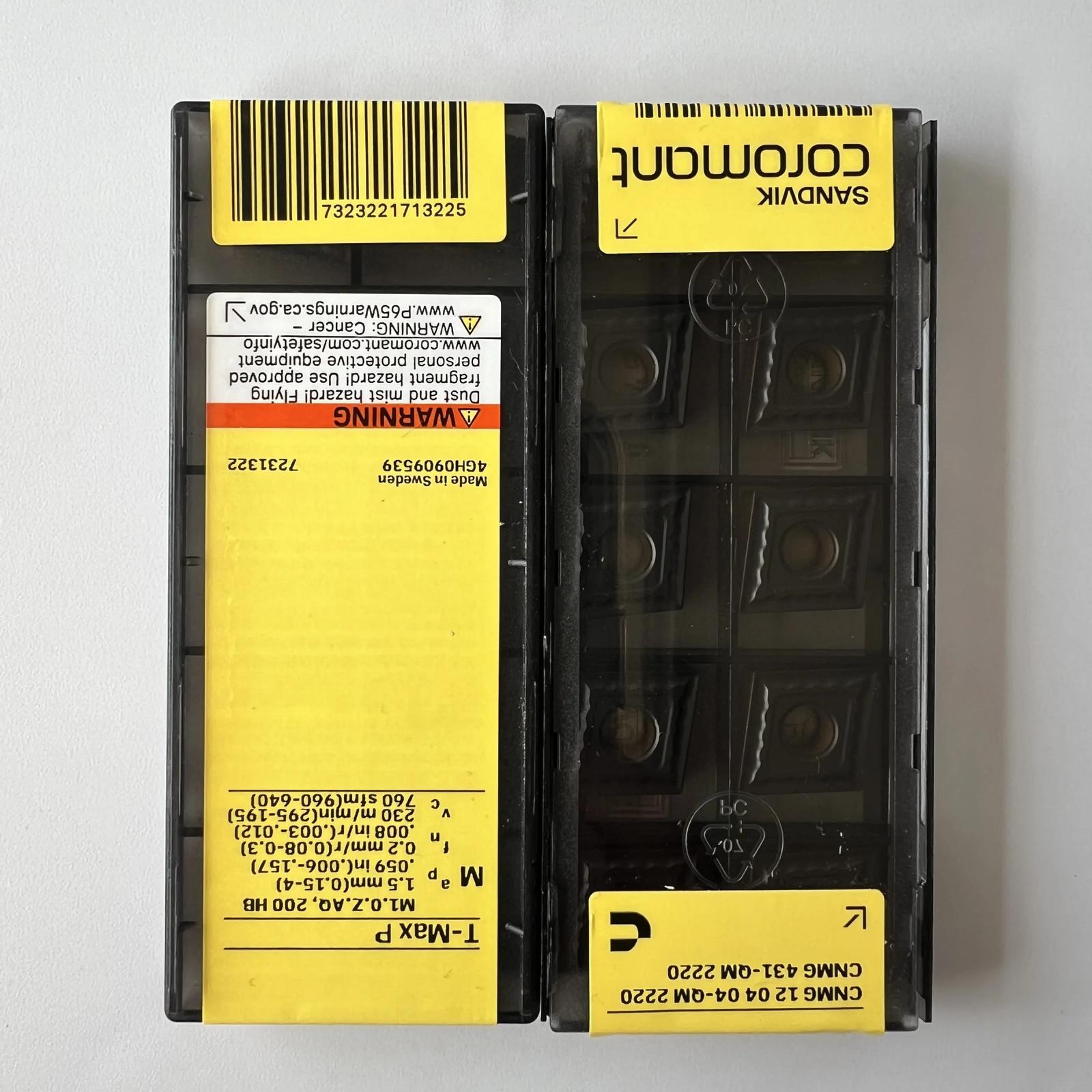 

SANDVIK / CNMG120404-QM 2220 / Industrial indexable Carbide Inserts 10 Pcs
