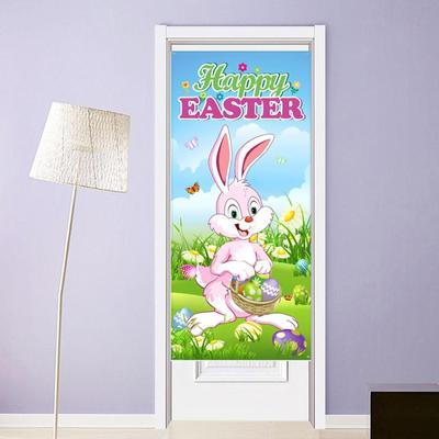 Καλό Πάσχα Κάλυμμα Πόρτας με Λαγουδάκι Banner με Αυγά Ανθεκτική Κρεμαστή Διακόσμηση Σήμα για Εμπρός