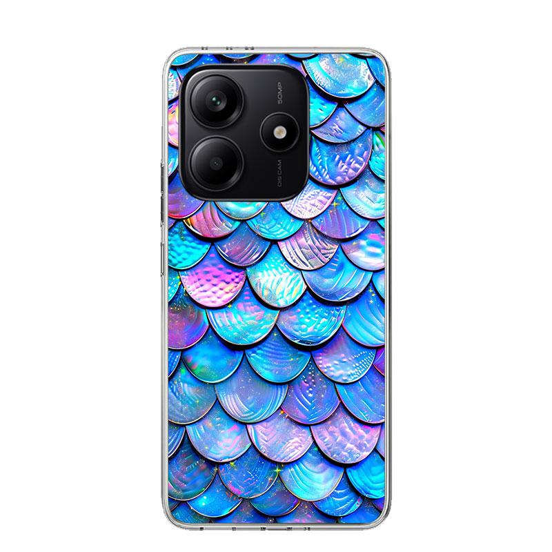 Fish Scale Pattern Mermaid Phone Case For Xiaomi Redmi Note 15 14 13 12S 12 Pro Plus 11S 11E 11 11T 10S 10 Art Soft Pattern Cove