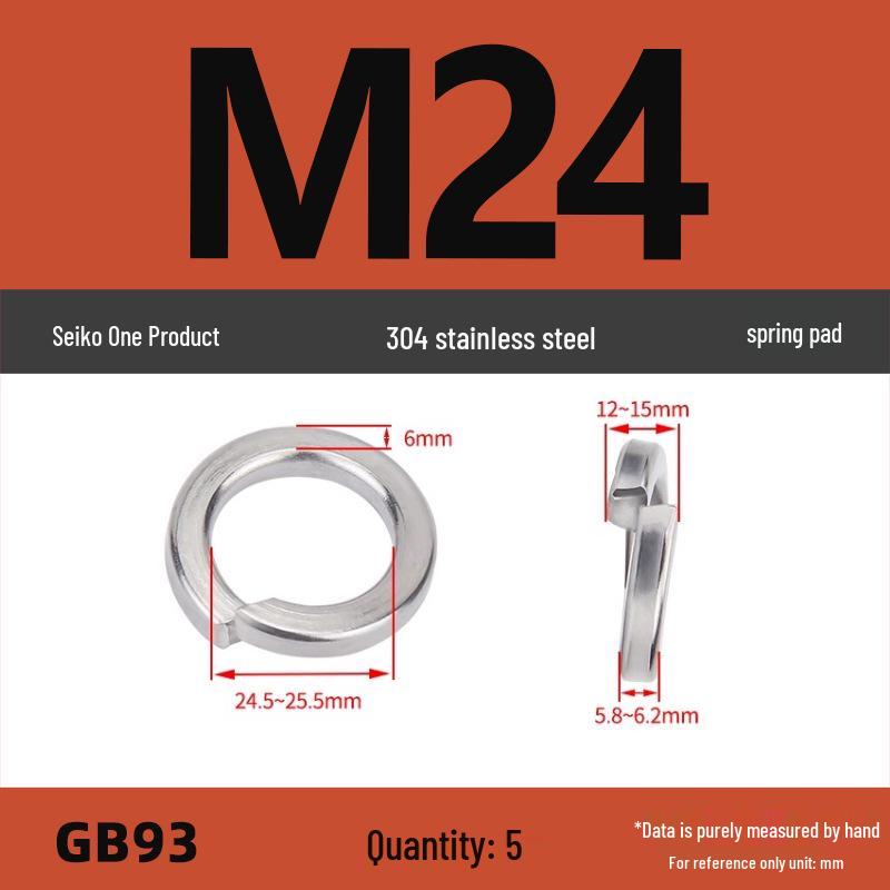 304 Stainless Steel Heavy Duty Spring Washer, Light Duty Thick Washer Spacer GB93