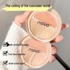 NOVO Flawless Three-Color Concealer Palette: Covers Dark Circles, Acne Scars, Freckles - Waterproof Contour & Highlight.